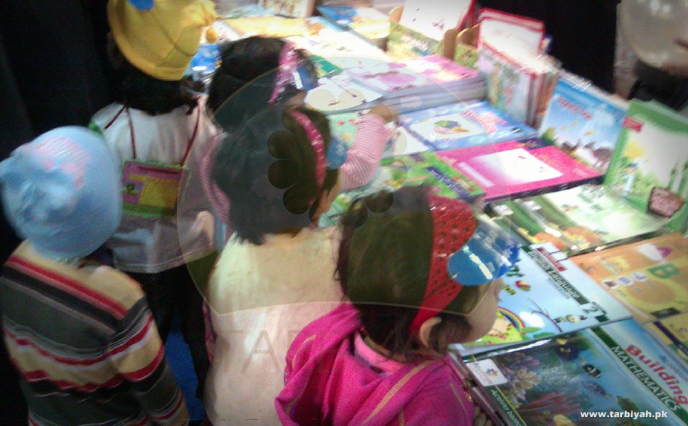 Kids on book stall